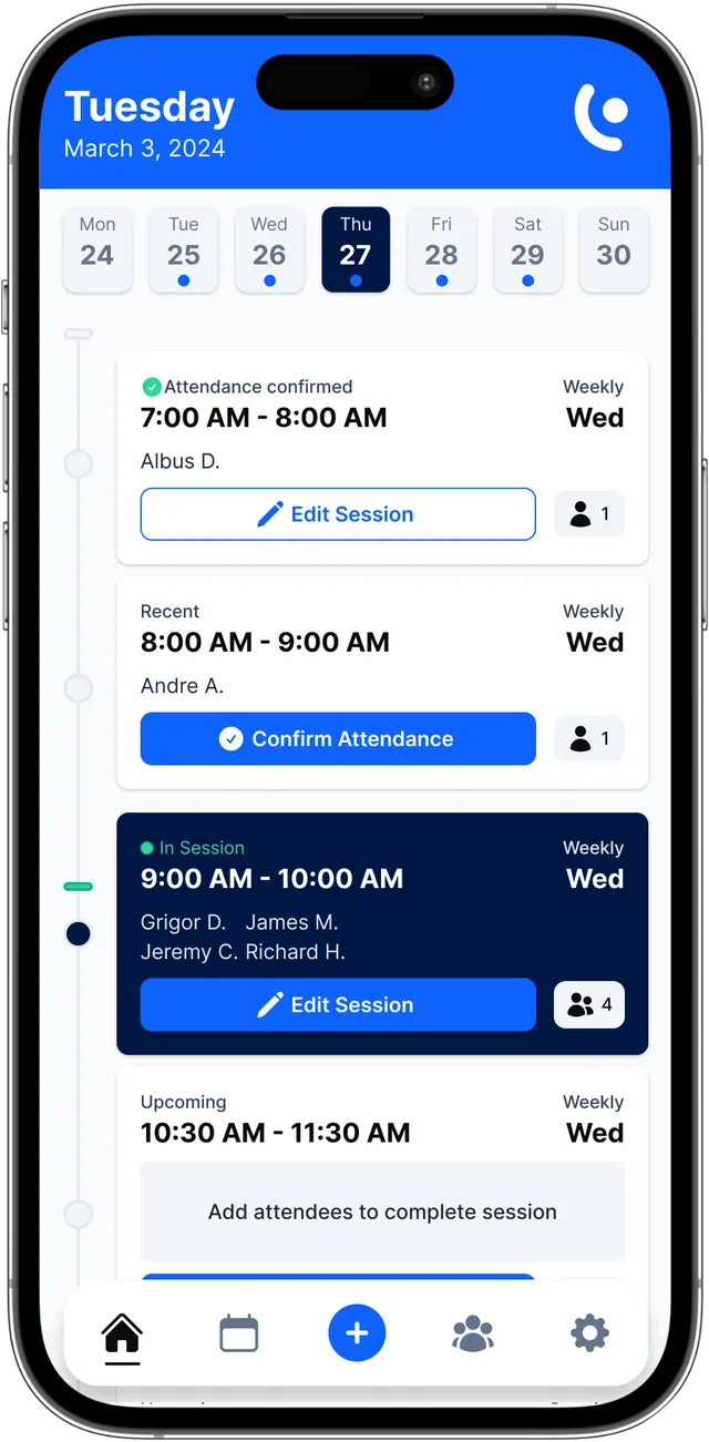 Daily schedule and attendance management feature illustration